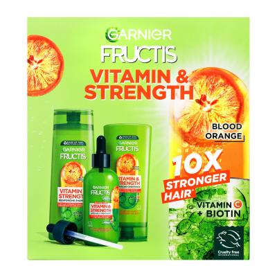 Garnier Fructis Vitamin & Strength Подаръчен комплект шампоан Fructis Vitamin & Strength 250 ml + балсам Fructis Vitamin & Strength 200 ml + серум за коса Fructis Vitamin & Strength 125 ml