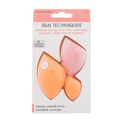 Real Techniques Ultimate Sponge Trio Подаръчен комплект гъба за фон дьо тен Miracle Complexion Sponge 1 бр + гъба за фон дьо тен Mini Miracle Complexion Sponge 1 бр + гъба за пудра Miracle Powder Sponge 1 бр