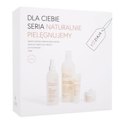 Ziaja Natural Care Подаръчен комплект крем за лице Natural Care Intensely Nourishing Day & Night Cream 50 ml + серум за лице Natural Care Face And Neck Serum 30 ml + тоник за лице Natural Care Face Toner 200 ml + душ гел Natural Care Shower Gel Refreshing 400 ml