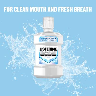 Listerine Advanced White Mild Taste Mouthwash Вода за уста 1000 ml