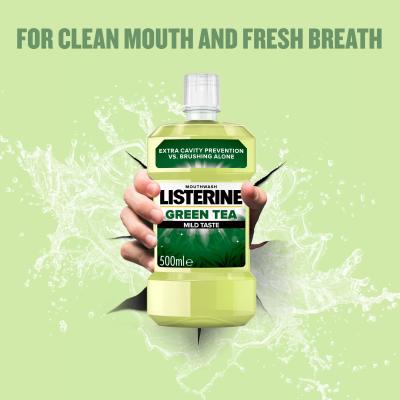 Listerine Green Tea Mild Taste Mouthwash Вода за уста 500 ml