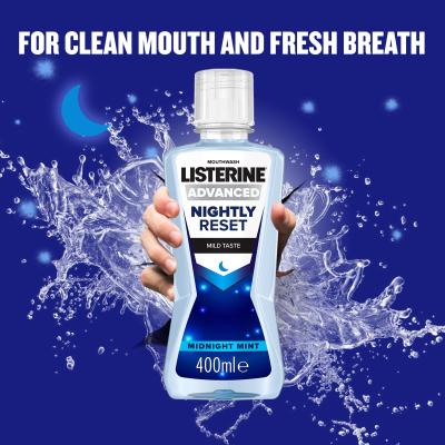 Listerine Advanced Nightly Reset Mild Taste Mouthwash Вода за уста 400 ml