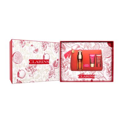 Clarins Double Serum & Multi-Intensive Collection Подаръчен комплект серум за лице Double Serum 50 ml + дневен крем за лице Rose Radiance Cream 15 ml + нощен крем за лице Super Restorative 15 ml + козметична чанта