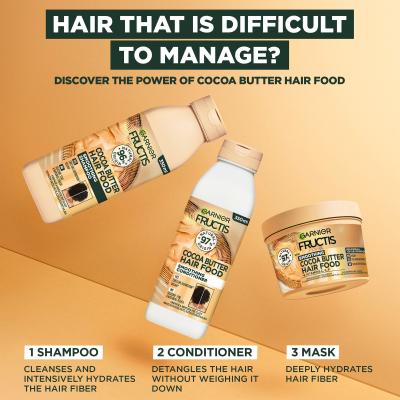 Garnier Fructis Hair Food Cocoa Butter Extra Smoothing Mask Маска за коса за жени 400 ml