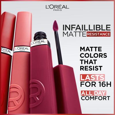 L&#039;Oréal Paris Infaillible Matte Resistance Lipstick Червило за жени 5 ml Нюанс 120 Major Crush