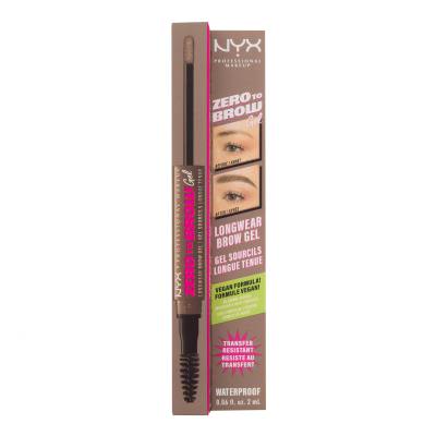 NYX Professional Makeup Zero To Brow Гел и помада за вежди за жени 2 ml Нюанс 02 Ash Blonde
