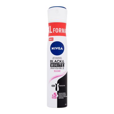 Nivea Black & White Invisible Clear 48h Антиперспирант за жени 200 ml