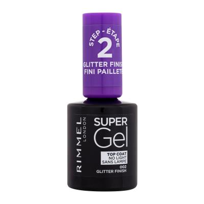 Rimmel London Super Gel Top Coat Лак за нокти за жени 12 ml Нюанс 002 Glitter Finish