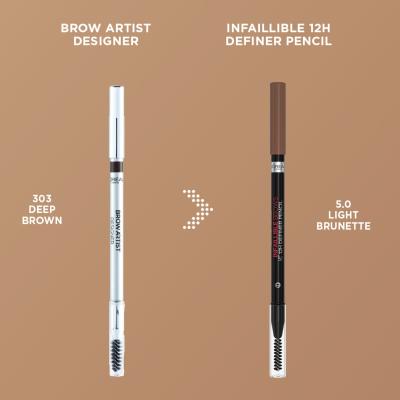 L&#039;Oréal Paris Infaillible Brows 12H Definer Pencil Молив за вежди за жени 1 гр Нюанс 5.0 Light Brunette