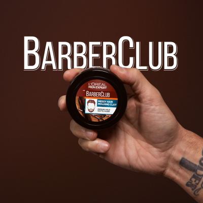 L&#039;Oréal Paris Men Expert Barber Club Messy Hair Molding Clay Крем за коса за мъже 75 ml