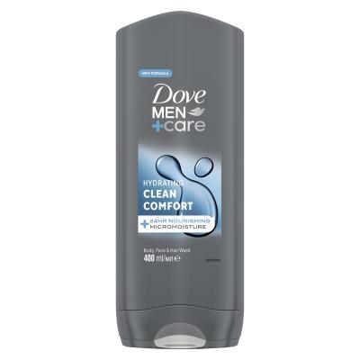 Dove Men + Care Hydrating Clean Comfort Душ гел за мъже 400 ml