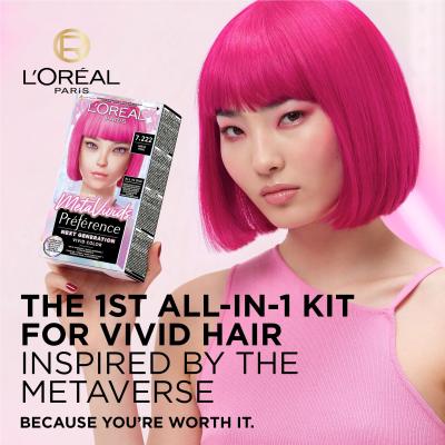 L&#039;Oréal Paris Préférence Meta Vivids Боя за коса за жени 75 ml Нюанс 7.222 Meta Pink