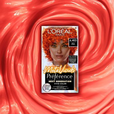 L&#039;Oréal Paris Préférence Meta Vivids Боя за коса за жени 75 ml Нюанс 6.403 Meta Coral