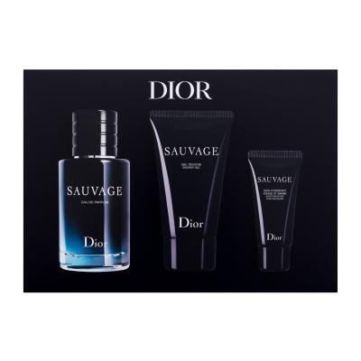 Dior Sauvage Подаръчен комплект EDP 60 ml + душ гел 50 ml + хидратиращ крем за лице и брада 20ml