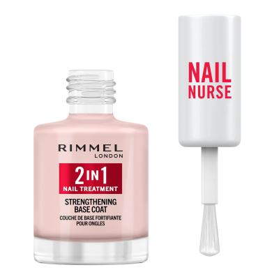 Rimmel London Nail Nurse 2in1 Strenghtening Base Coat Лак за нокти за жени 12 ml
