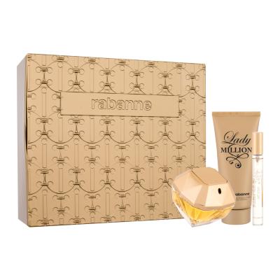 Paco Rabanne Lady Million Подаръчен комплект EDP 80 ml + лосион за тяло 100 ml + EDP 10 ml + метална кутия