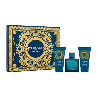 Versace Eros Подаръчен комплект EDT 50 ml + душ гел 50 ml + балсам за след бръснене 50 ml увредена кутия