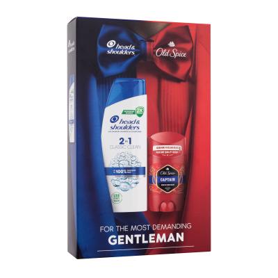 Head & Shoulders Gentleman Подаръчен комплект Шампоан Classic Clean 2in1 330 ml + дезодорант Old Spice Captain 50 ml