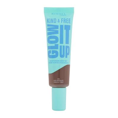 Rimmel London Kind & Free Glow It Up Moisturising Skin Tint Фон дьо тен за жени 30 ml Нюанс 605 Deep Chocolate