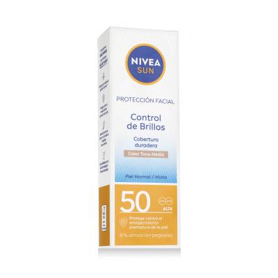 Nivea Sun UV Face Shine Control BB SPF50 Слънцезащитен продукт за лице за жени 50 ml Нюанс Medium