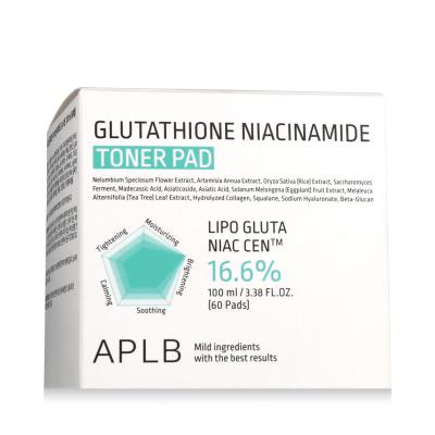 APLB Glutathione Niacinamide Toner Pad Лосион за лице 60 бр