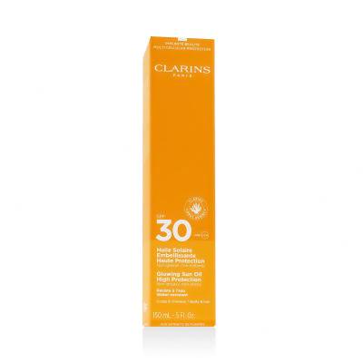Clarins Sun Care Glowing Sun Oil SPF30 Слънцезащитна козметика за тяло за жени 150 ml