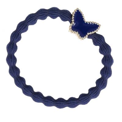 By Eloise London Enamel Gold Butterfly Ластик за коса за жени 1 бр Нюанс Navy