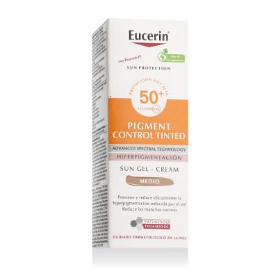 Eucerin Sun Protection Pigment Control Tinted Gel-Cream SPF50+ Слънцезащитен продукт за лице за жени 50 ml Нюанс Medium