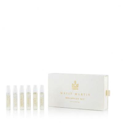 Matin Martin Discovery Set Подаръчен комплект EDP Illusion 2 ml + EDP El Dorado 2 ml + EDP Raa'd 2 ml + EDP Amber Wave 2 ml + EDP Santorini 2 ml + EDP Crown 2 ml