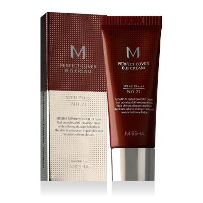 Missha M Perfect Cover BB Cream EX SPF42 BB крем за жени 20 ml Нюанс No. 21 Light Beige