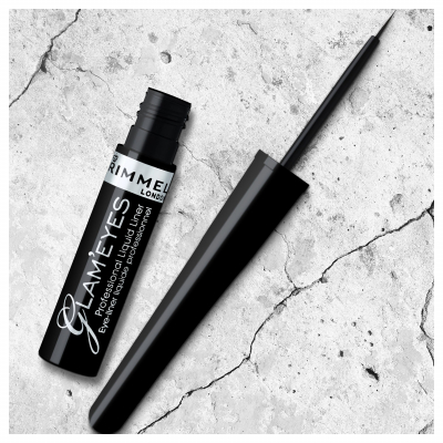 Rimmel London Glam Eyes Очна линия за жени 3,5 ml Нюанс 001 Black Glamour