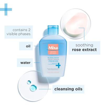 Mixa Optimal Tolerance Bi-phase Cleanser Почистване на грим от очите за жени 125 ml