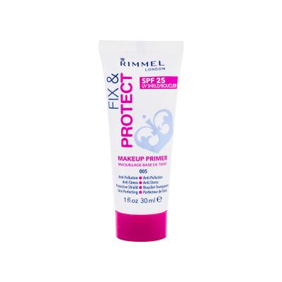 Rimmel London Fix & Protect Makeup Primer SPF25 Основа за грим за жени 30 ml Нюанс 005