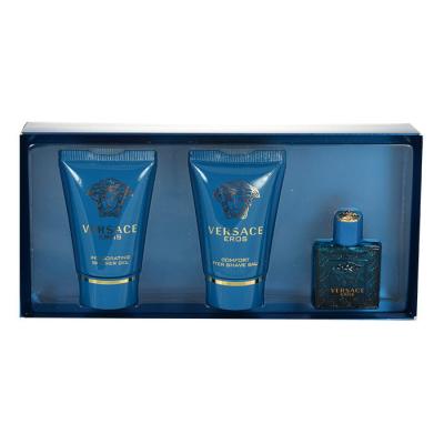 Versace Eros Подаръчен комплект EDT 5 ml + душ гел 25 ml + балсам за след бръснене 25 ml увредена кутия