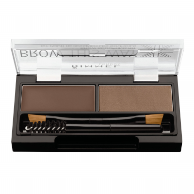 Rimmel London Brow This Way Комплекти и палитри за вежди за жени 2,4 гр Нюанс 002 Medium Brown