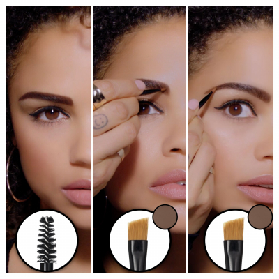 Rimmel London Brow This Way Комплекти и палитри за вежди за жени 2,4 гр Нюанс 002 Medium Brown