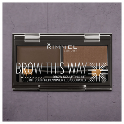 Rimmel London Brow This Way Комплекти и палитри за вежди за жени 2,4 гр Нюанс 002 Medium Brown