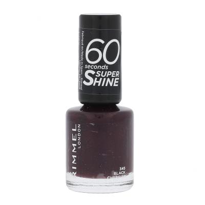 Rimmel London 60 Seconds Super Shine Лак за нокти за жени 8 ml Нюанс 345 Black Cherries