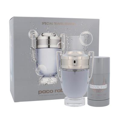 Paco Rabanne Invictus Подаръчен комплект EDT 100 ml + деостик 75 ml увредена кутия