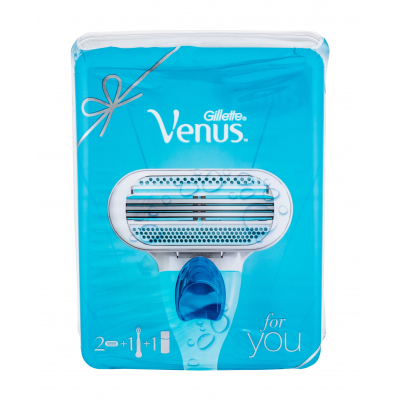 Gillette Venus Подаръчен комплект самобръсначка с една глава 1 бр + резервни глави 1 бр + гел за бръснене Satin Care Pure & Delicate 75 ml