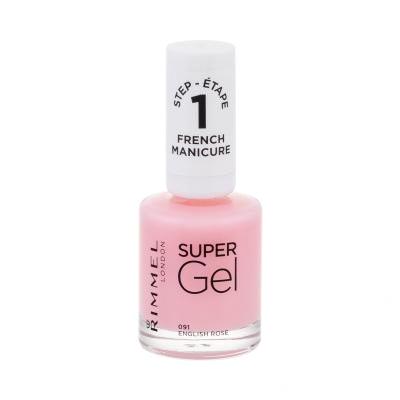 Rimmel London Super Gel French Manicure STEP1 Лак за нокти за жени 12 ml Нюанс 091 English Rose