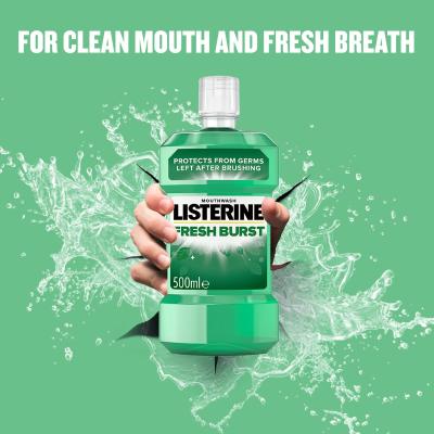 Listerine Fresh Burst Mouthwash Вода за уста 500 ml