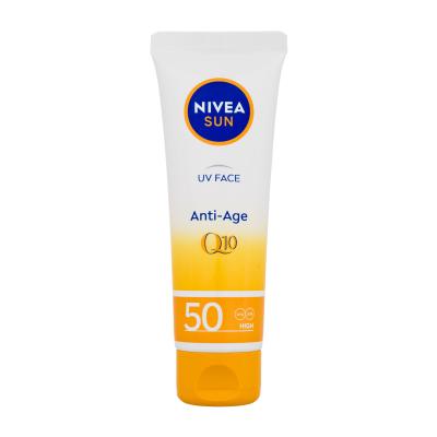 Nivea Sun UV Face Q10 Anti-Age SPF50 Слънцезащитен продукт за лице за жени 50 ml