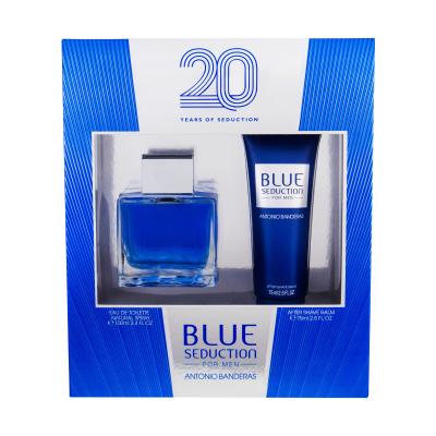 Banderas Blue Seduction Подаръчен комплект EDT 100 ml + балсам след бръснене 75 ml увредена кутия