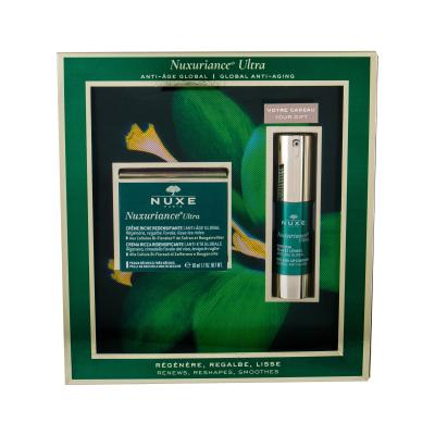 NUXE Nuxuriance Ultra Replenishing Rich Cream Подаръчен комплект дневна грижа за лице 50 ml + околоочна грижа Eye And Lip Contour 15 ml увредена кутия