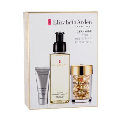 Elizabeth Arden Ceramide Replenishing Подаръчен комплект почистващо олио 100 ml + серум за лице в капсули Advanced Ceramide Capsules 30 бр + серум за лице Superstart Skin Renewal Booster 5 ml увредена кутия