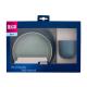 LOVI Set Of Tableware Pistachio Съдове за деца купа 420 ml + чиния 400 ml + чаша 180 ml