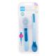 MAM Heat Sensitive Spoons & Cover 6m+ Blue Лъжица с индикатор за гореща храна за деца дълга лъжица 1 брой + къса лъжица 1 брой + калъф за лъжица