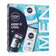 Nivea Men Keep It Cool Подаръчен комплект  антиперспирант Invisible Black & White Fresh 50 ml + балсам за след бръснене Men Sensitive Cool 100 ml + душ гел Men Sensitive 250 ml
