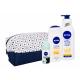 Nivea Care & Orange Подаръчен комплект  душ гел Care & Orange 250 ml + лосион за тяло със стягащ ефект Q10 Energy+ 400 ml + антиперспирант Invisible For Black & White Fresh 50 ml + чантичка